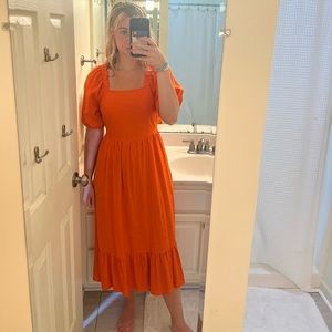 Orange tie back maxi dress!